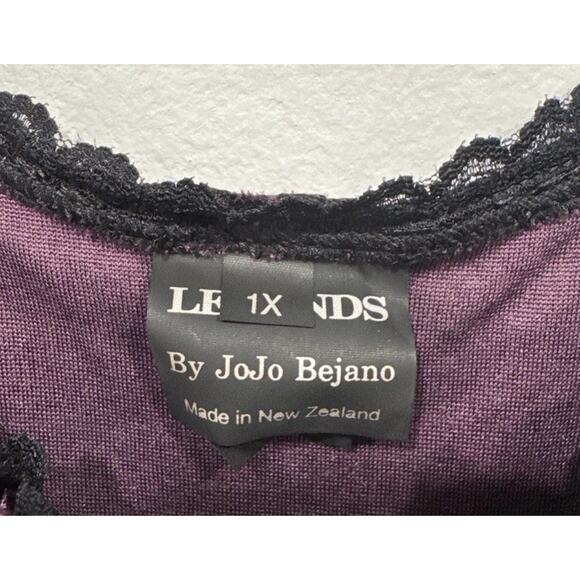 Legends By Jojo Bejano Whimsigoth Gothic Princess Gown Purple Black Velvet 1X - Picture 8 of 11